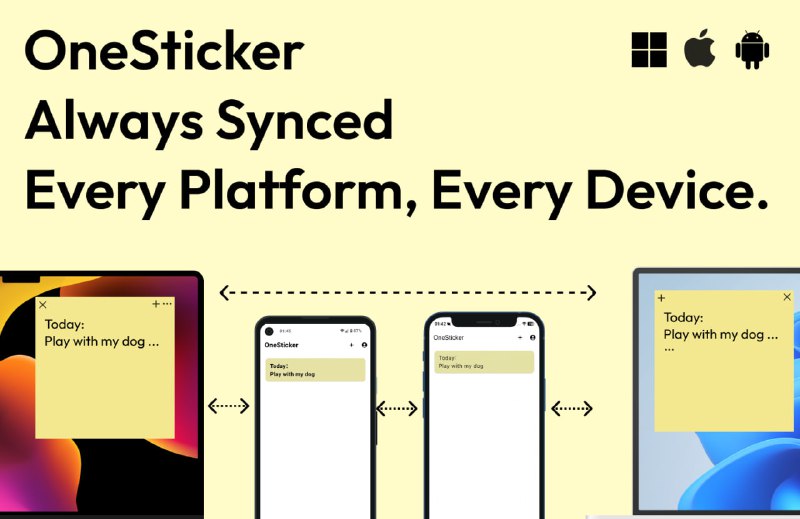 ▎ OneSticker一个能在所有平台进行实时同步编辑的便签App，目前全平台限免中🔔限时活动，购买前请确认在限免期🔔㊙️可以不用, 但是不能没有官网  👇👇👇