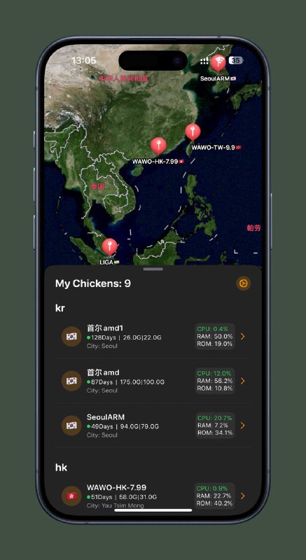 ▎ VPings一款由逼逼的好兄弟，也是知名应用DAZZLE背后的开发者Groot精心打造的App，这款创新iOS端服务器监控探针软件已全新上线